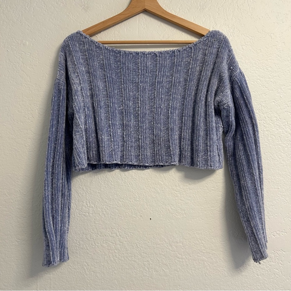 Forever 21 Cropped Ribbed Knit Sweater‎ - Light Purple, Size Small
